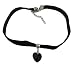 Hip Mall Vintage Women Black Velvet Choker Necklace Crystal Heart Pendant Gothic Handmade