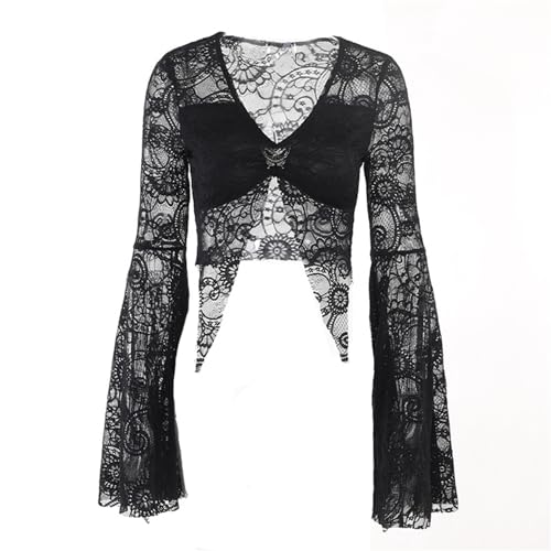 Image of TOMETO STAR Bolero Shrug Tops for Women Goth Flare Sleeve Shrugs