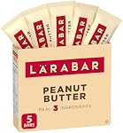 LÄRABAR Peanut Butter, Fruit and Nut Energy Bar, Pack of 5 Bars, Gluten Free, Vegan, Snack Bars