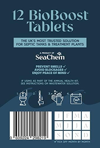 BioBoost Septic Tank Bacteria Tablets: No Fuss Monthly Treatment (12 Months Supply)