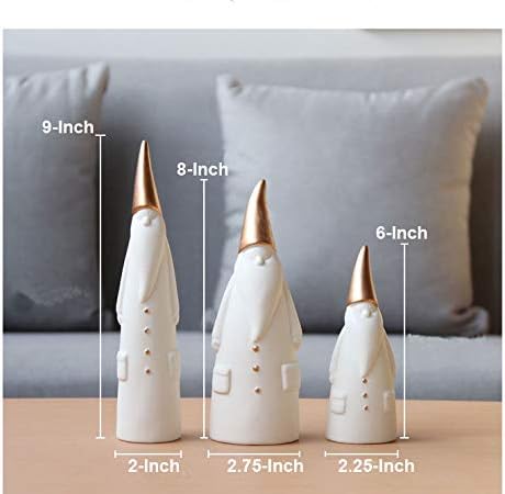 Christmas Gnome Santa Claus Statue, Decorative Ceramic Santa Clause Christmas Xmas Ornament Home Decor Accents Collectible Figurine Sculpture, Winter Table Mantel Fireplace Ornament - Image 7