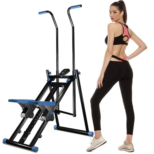 Stair Stepper with 3-Level Adjustable Resistance and Hand, Foldable Stair Climber Exercise Machine for Home Gym Workout, Stair Master for Full-Body Workout