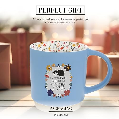 Mug de cerámica con diseño de gato y capacidad 18 oz miniatura 3