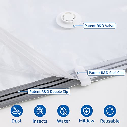 Clevhom Space Bags Vacuum Storage Bags 8 Pack, Vacuum Sealed Bags For Bedding And Clothes, Hanging And Jumbo Cube Vacuum Sealer Bags For Bedroom Closet Storage, Large And Small Travel Bags Vacuum #TOP5