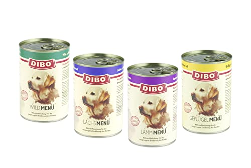 DIBO Menü Geflügel, 6 x 400g-Dose, Hundefutter, Nassfutterohne Konservierungsstoffe, Reine Fleischdosen aus frischem und natürlichem Fleisch Qualität