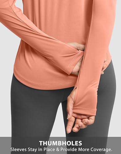 Image of Soothfeel Lightweight Long Sleeve Workout Tops for Women Gym Running Shirts