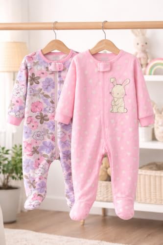 Image of TuddyBuddy Baby Girl's Cotton Printed Full Sleeves Sleepsuit /Footed Rompers for Baby Girl