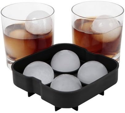 Multiform Silicone Round Ice Balls Maker Tray Four Large Sphere Molds Cube Whiskey Cocktails Capacity Tool For Party Bar Kitchen Easy DIY at home