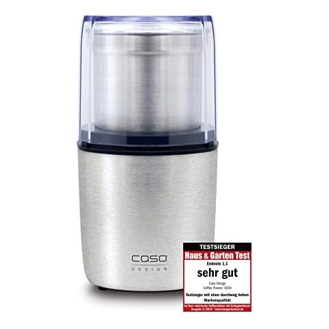 Caso 1830 Coffee Flavour - Elektrische Kaffeemühle zum mahlen von Kaffee, Espresso, Nüssen oder Gewürzen, Kaffee Mühle mit Schlagmesser, 200 Watt, für bis zu 90 g Kaffeebohnen, Silber Cover