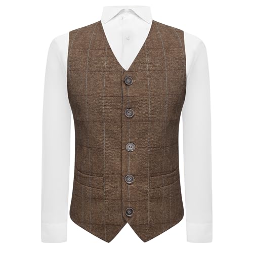 Gilet en tweed marron ajusté pour structurer votre silhouette
