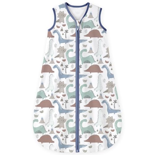 Yoofoss Baby Sleeping Bag 0.5 Tog 6-12 Months - 100% Organic Cotton Summer Lightweight Sleep Sack Soft Sleep Bag for Infant Unseix Wearable Blanket Boy