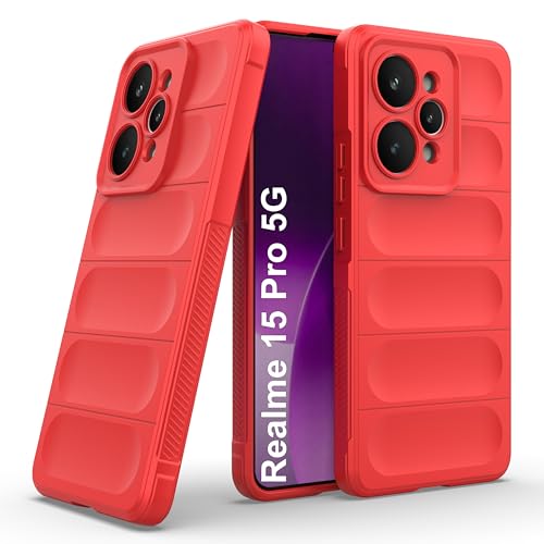 Image of Zapcase Back Case Cover for Realme 15 Pro 5G | Compatible for Realme 15 Pro 5G Back Cover | Liquid Silicon Magic Case with Camera Protection | Red