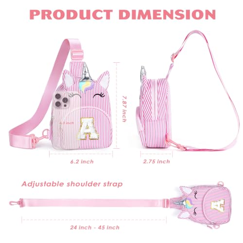Image of YOOLIFE Initial Crossbody Bag Girls Sling Bag Kids Birthday Gifts, Blue S