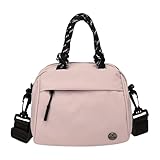 ユニ ナイロン ショルダー クロスボディ バッグ ファスナー付き 通勤 旅行 (パープル)