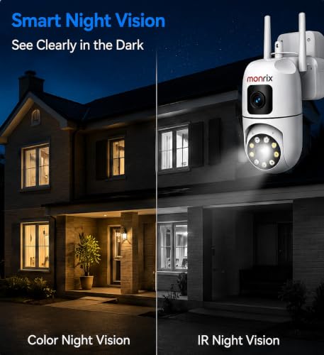 Image of Dual Lens 5MP+5MP WiFi CCTV Camera for Home, 360 PTZ Security Camera with Night Vision, AI Motion Detection, 2-Way Audio, Mobile App, SD Card & Cloud Storage, Indoor /Outdoor