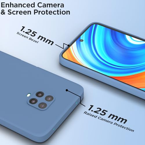Image of Outlouders Back Cover for Redmi Note 9 Pro /Note 9 Pro Max /Poco M2 Pro /Note 10 Lite | Camera Protection | Durable Soft Matte Silicone Bumper Case (Aqua Blue)