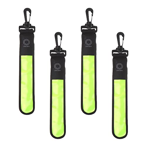 HOVCEH Reflector de Seguridad, 4 Piezas Luz Intermitente Led Banda Luminosa Reflectante, Colgante Reflector de Seguridad Adultos Niños para Mochila, Senderismo, Correr, Footing, Pasear Al Perro Cover