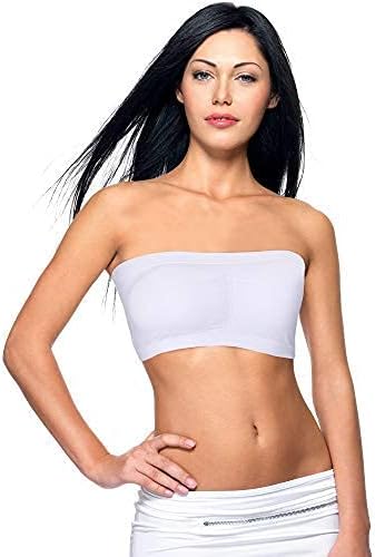 Women Bandeau Bra Padded Strapless Bralette Bra Seamless Bandeau Tube Top Bra - Image 6