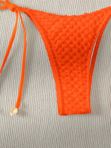 Verdusa Women's 2 Piece Triangle Bathing Suit Halter Tops Tie Side Thong Bikini Swimsuits4