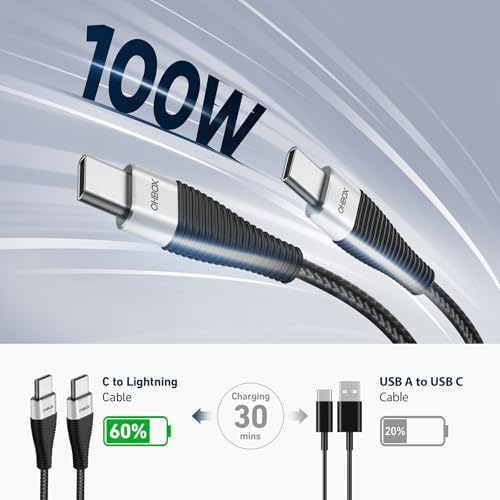 Image of Extra Long USB C to USB C Cable 15FT 100W, USB C Charger Cable Fast Charging Cord Braided, Type C Cable for iPhone 17 16 15 /15Plus /15Pro /Max, MacBook Pro /Air, iPad Pro /Air /Mini,Samsung,Pixel,Laptop