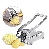 Manual Stainless Steel French Fry Cutter, 430 Grade Square Blade Potato Slicer, Heavy Duty Vegetable Chopper with 36 and 64 Hole Blades