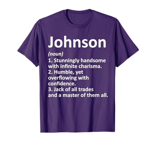 Johnson Definition Personalized Name Funny Birthday Gift T-Shirt