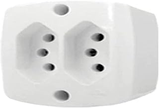 Tomada Dupla Sobrepor Retangular Bip 2P+T 10A 250V Branca – Ilumi