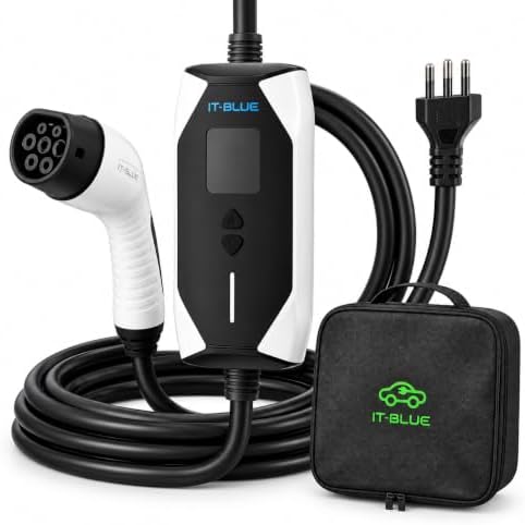 Carregador Portátil Carro Elétrico EV Tipo 2 16A 3500W Cabo 5m