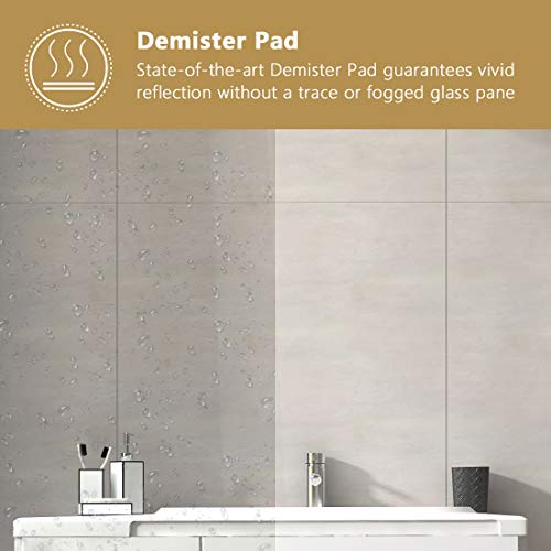 Meykoe 1000x700mm Illuminated LED Bathroom Mirror Anti-Fog LED Mirrors with Lights + Touch Switch Control + Demister