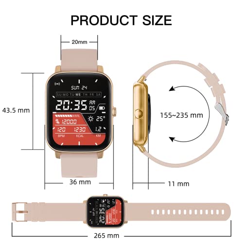 Wwzzey 1.7" Touchscreen Rechargeable Smart Watch (Make/Answer Calls) For Android/Ios Phones Fitness Tracker With Heart Rate Monitor, Blood Oxygen, Sleep, Ai Voice Control | Best Gift For Women #TOP5