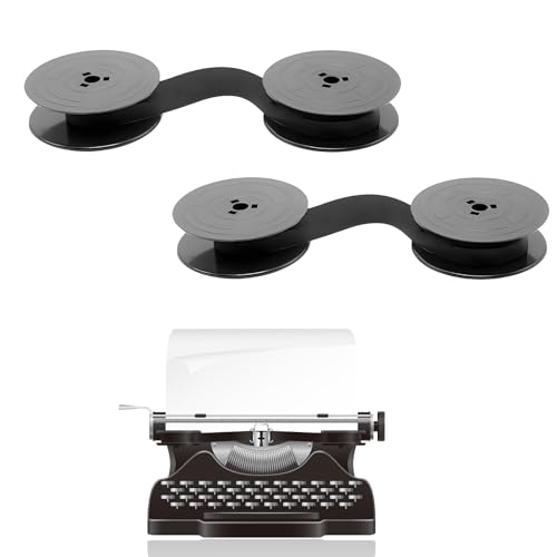 2 Rubans Machine à Écrire GR-4 Compatible avec Olivetti, Noir en Nylon, Bobines 8 m 52 mm, Ruban Classique Machine à Écrire Lettera 22/25/32/34/35/82