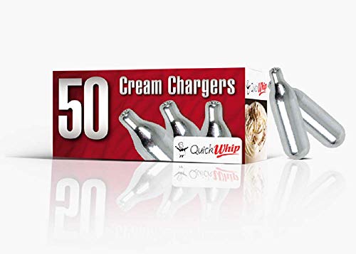 QuickWhip Cream Chargers 600 (50 packs x 12 boxes), 8.0 grams Pure Nitrous Oxide, N2O Cartridges for Whipped Cream Dispensers, Compatible with Standard Cream Dispensers