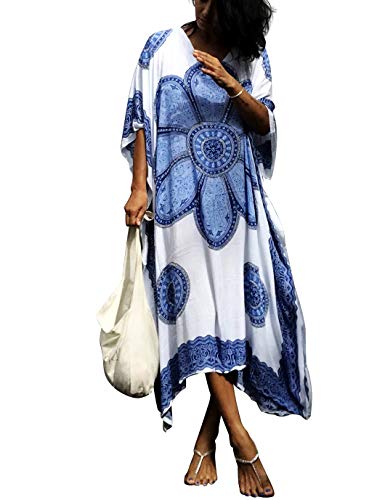 Image of Eddoyee Loose Beach Kaftan Dresses for Women Caftan Swimsuit Cover Up