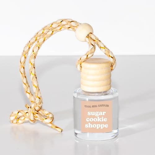 Image of COOLGIRLCANDLES Sugar Cookie Shoppe Car Hanging Fragrance Oil Diffuser for Essential Oils, Long Lasting Car Diffuser Bottle