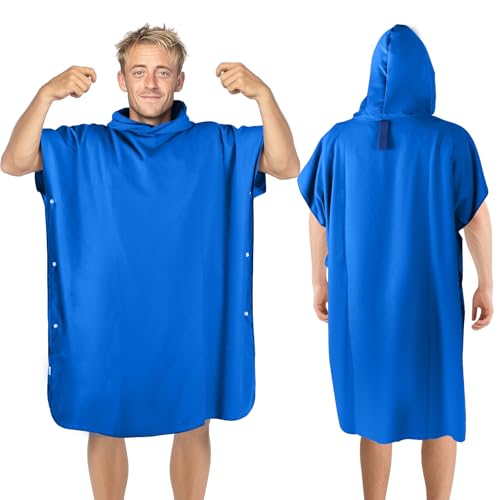 Pfloge® Poncho Toalla de Microfibra para Adultos – Poncho Surf Hombre y Poncho Playa Ultra Absorbente con Protección UV, Ideal para Playa, Camping, Sauna y Viajes