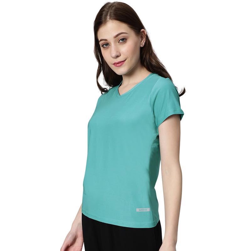 Image of omtex Coded Fitness Casual Gym, Sports, V Neck Activewear Tshirt for Women