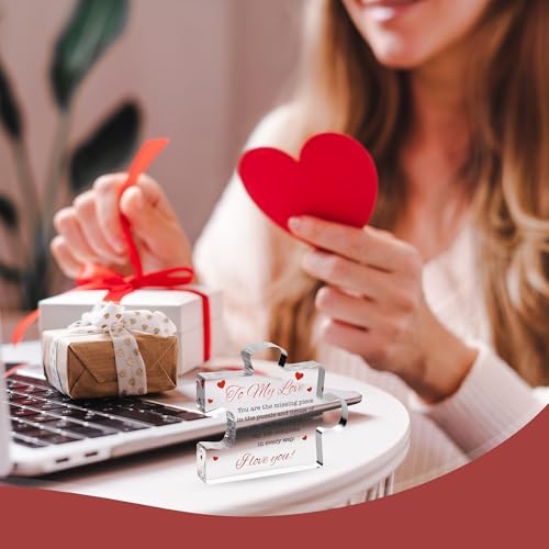 I Love You Gifts for Her, Him - To My Love Acrylic Block Puzzle Paperweights 4.1 x 3.5 inch - I Love You Gifts for Men, Women - Birthday, Anniversary, Valentine's Gift for Husband, Wife, Boyfriend