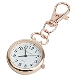 prendre ナースウォッチ 時計 懐中時計 キーホルダー ナスカン シンプル リュック バッグ ポケット ランドセル （ピンクゴールド×ブラック） PR-NASUKA-WATCH-PGD