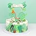 Cymeosh 11 Piezas Decoración Tarta Cumpleaños Dinosaurio, Brillo Decoración para Tarta de Dinosaurio Niña, Bosque, Hoja Verde, Selva, Decoración para Tarta para Baby Shower Fiestas de Cumpleaños
