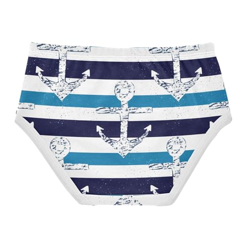 Toddler Underwear Floral 2t Cotton Panties Little Girl Durable Briefs Underpants Nautical Navy Anchors Blue Stripe2
