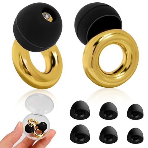 Tapones para los oídos para dormir, tapones para los oídos antiruido de silicona, reutilizables, súper cómodos, ideales para sueño profundo, estudio, hiperacusia, viajes (dorado)