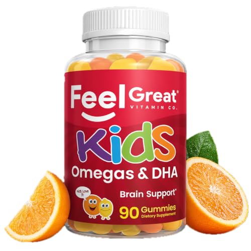 Image of Feel Great Vitamin Co. Complete DHA Gummies for Kids | with Omega 3 6 9 + DHA, Vitamin C | Supports Healthy Brain Function, Vision & Heart Health | Gluten Free, Vegetarian | 90 Gummies