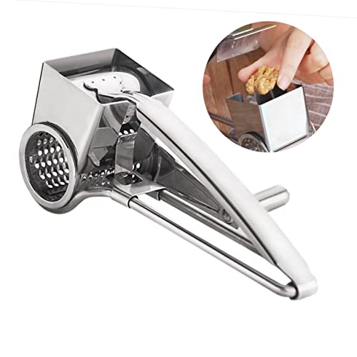 Rallador giratorio de queso acero inoxidable plateado miniatura 2
