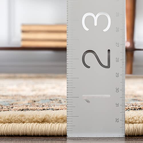 Sultan Medallion Ivory Blue Oriental Area Rug (3'11" X 5'3") Persian Floral Traditional Easy Clean Stain Fade Resistant Shed Free Modern Classic Contemporary Thick Soft Plush Living Dining Room #TOP7