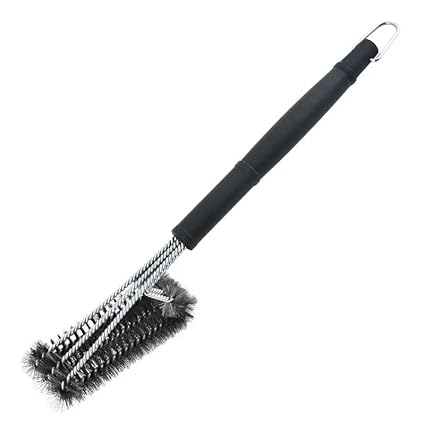 CREDLY BBQ Grill Brush Barbecue Grill Grate Cleaner Stainless Steel Wire Brush Perfect for Grill Cooking Grates, Racks Burners, Char-Broil, Weber, Porcelain, Charcoal, Gas, Electric, Infrared Grill