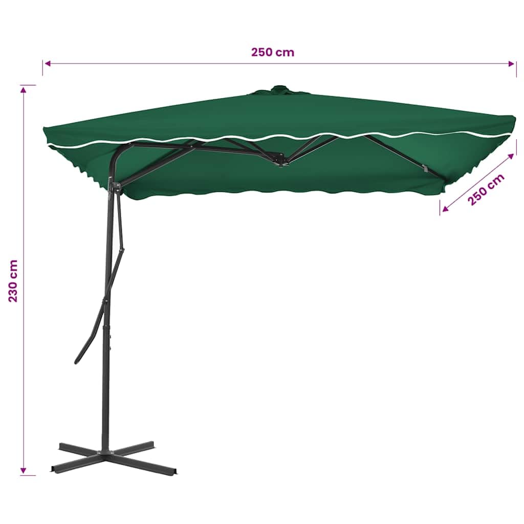 vidaXL Sonnenschirm 250x250cm Grün Ampelschirm Marktschirm Gartenschirm Schirm