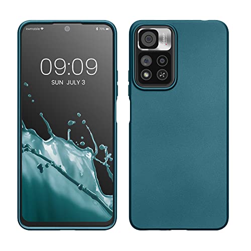 kwmobile Funda para Xiaomi Redmi Note 11 Pro+ 5G / Note 11 Pro Plus 5G Carcasa - Case TPU y Silicona Ultrafino - Antigolpes con Bordes elevados - Apto Carga inalámbrica - Azul metálico