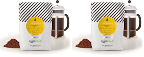 Image of Amazon Fresh, Just Bright Ground Coffee, Light Roast, 32 Oz (Pack of 2)