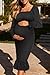 Black Maternity Dress Long Sleeve Pregnancy Wedding Guest Cocktail Fall Formal Mermaid Smocked Bodycon Midi Dresses