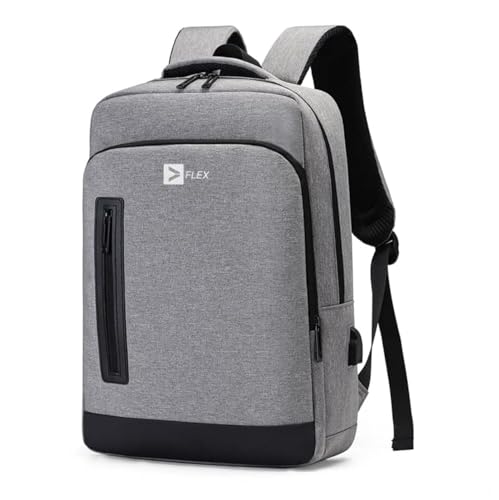 Flex Value Waterproof Backpack Business School Laptop Backpack, School Rucksack Gifts For Men And Women, Fits 15.6 Inch Laptop-Large Lightweight College Business Travel Bag. (Grey)
